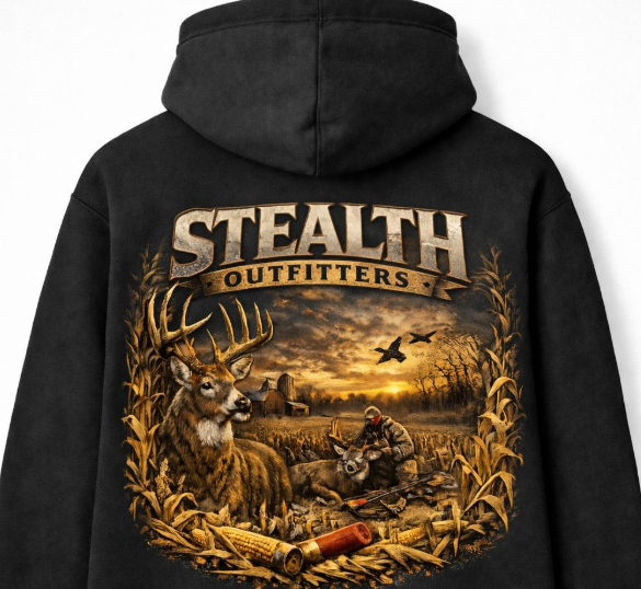 S.O Black Deer back hoodie