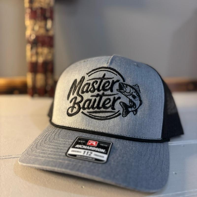 Richardson Stealth Master Baiter Trucker Hat with Embroidered Logo and Adjustable Snapback for Fishing Enthusiasts